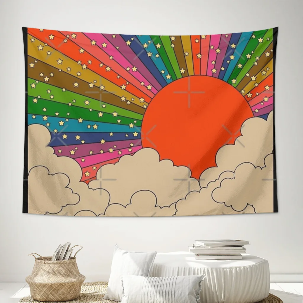 

Rainbow 70s sun Tapestry Home And Decoration Wall Art Tapestries Room Decors