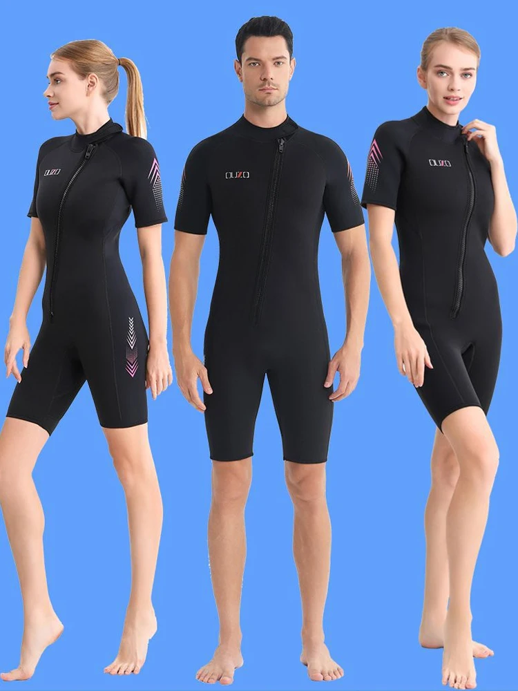 

3mm Shorty Wetsuit for Women/Men- Neoprene Dive Skin Back Zip Scuba Diving Suit for Cold Water Snorkeling Surfing Swimming Short