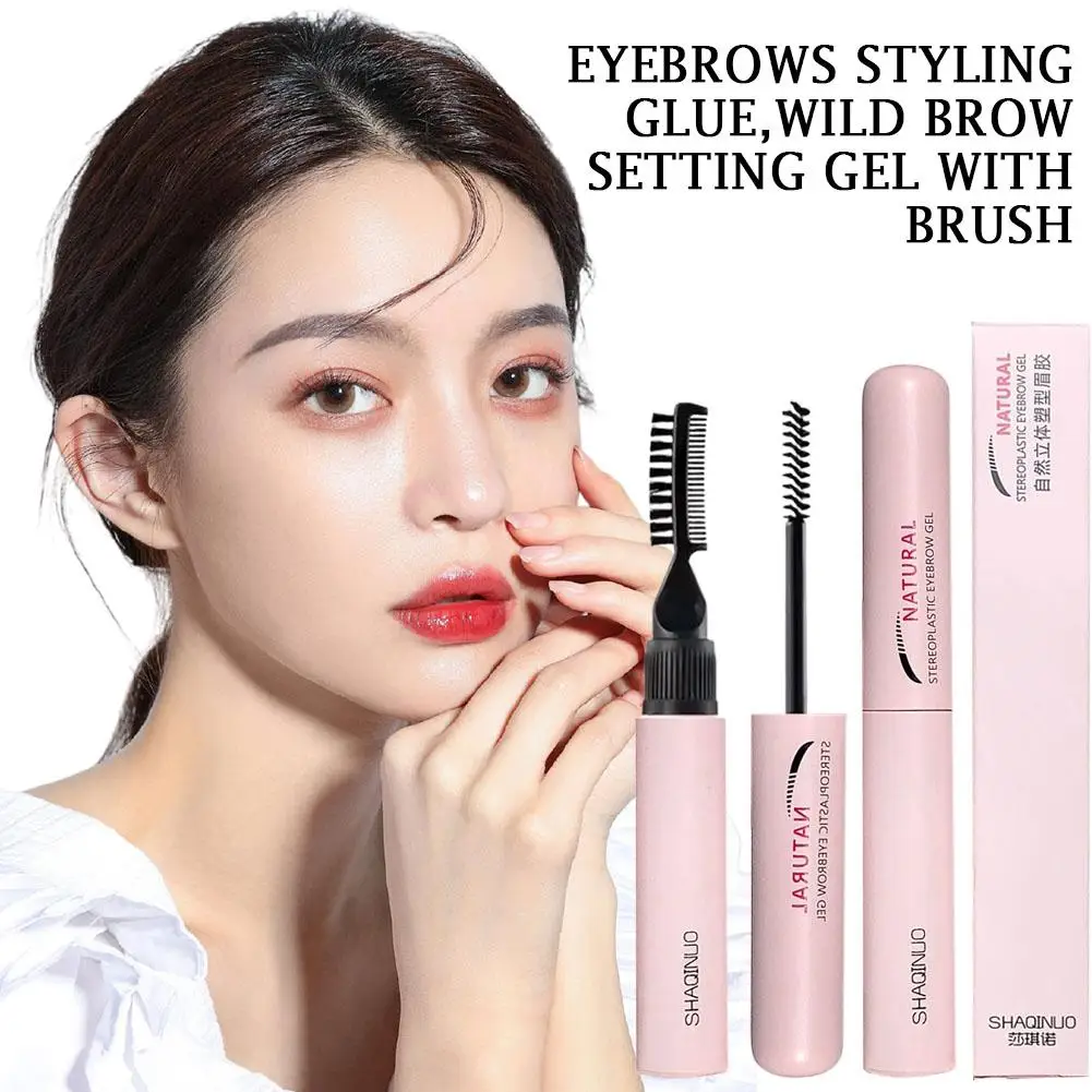Double Head Eyebrow Gel Styling Liquid Fixed Gel Waterproof Sweat-proof Eyebrow Repair Makeup Gel For Eyebrows