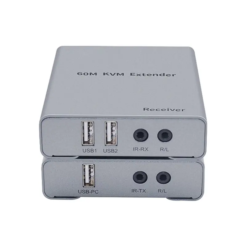 DT21 KVM Extender 60M CAT5E/6 RJ45 USB with Audio IR 1080P EU Plug