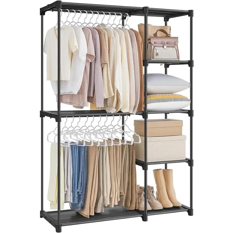 

SONGMICS Portable Closet, Freestanding Closet Organizer, Clothes Rack with Shelves, Hanging Rods