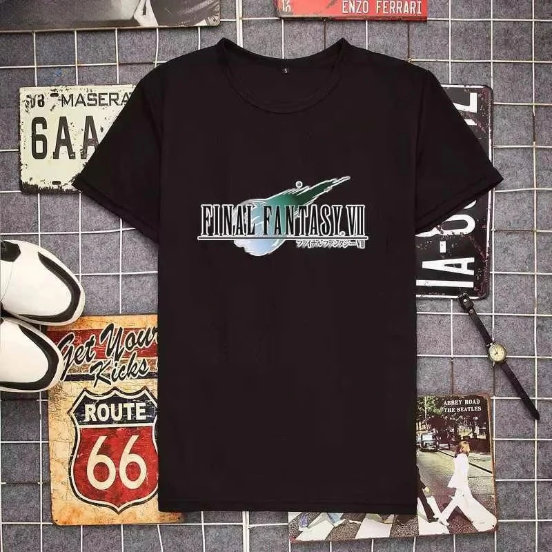 Sons of Avalanche Final Fantasy FF7 Washed Cotton T‑shirt Unisex Classic Video Game Short Sleeve Streetwear Casual Tops