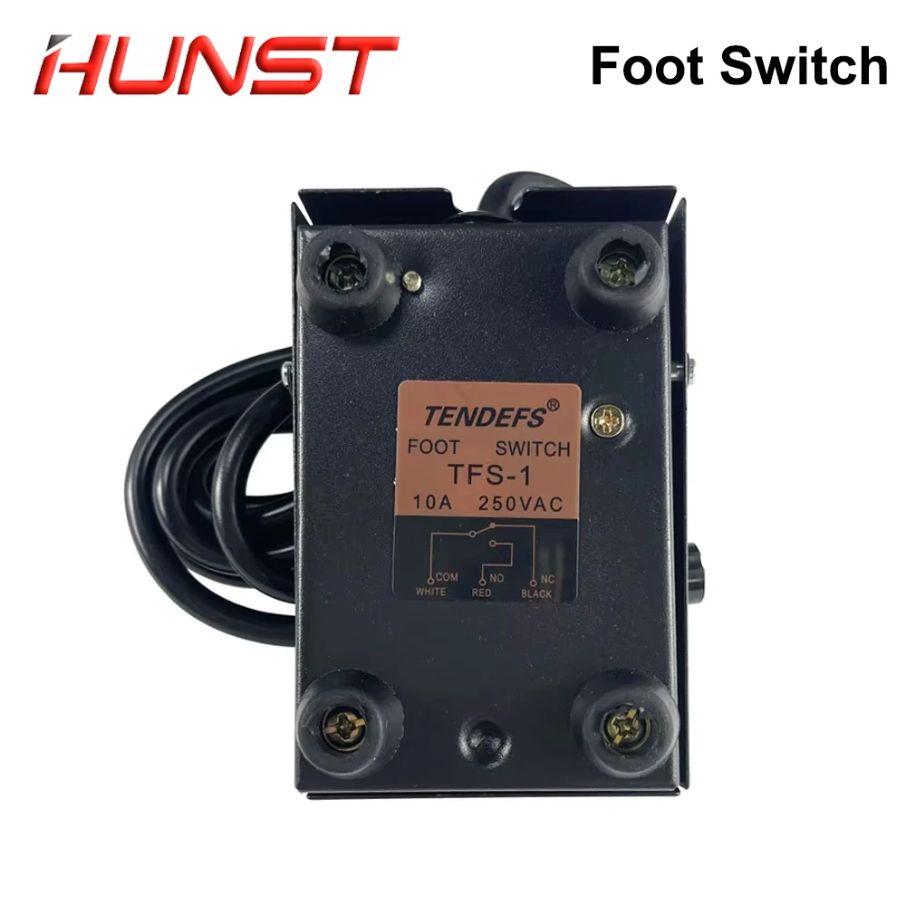 HUNST مفتاح سفلي معدني TFS-1 10A 250VAC طول الخط 1.9 متر دواسة صغيرة ذاتية الضبط