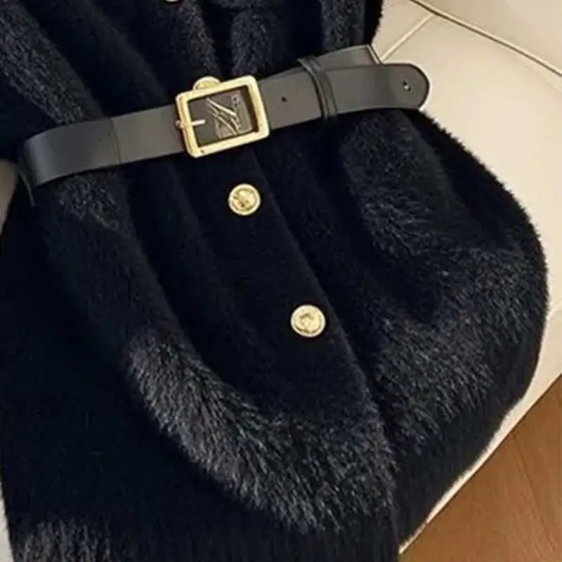 Women Clothing Autumn Autumn Fashion Korean Office Lady All-match Button Knitting Solid Color Female Appear Thin Tank Top Top Te