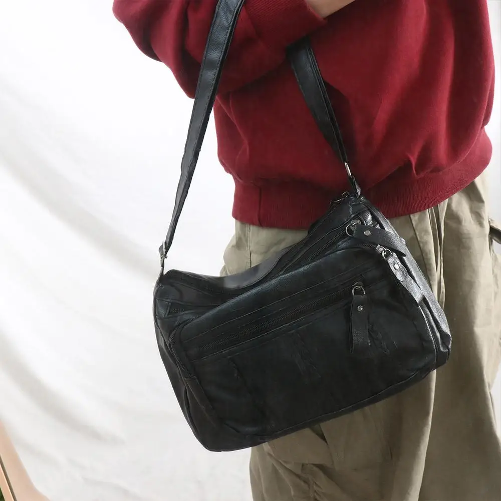 Classic Black Mother Gift Mother Bag Mobile Phone Bag Women Shoulder Bag PU Leather Handbag Small Square Bag Female Handbag