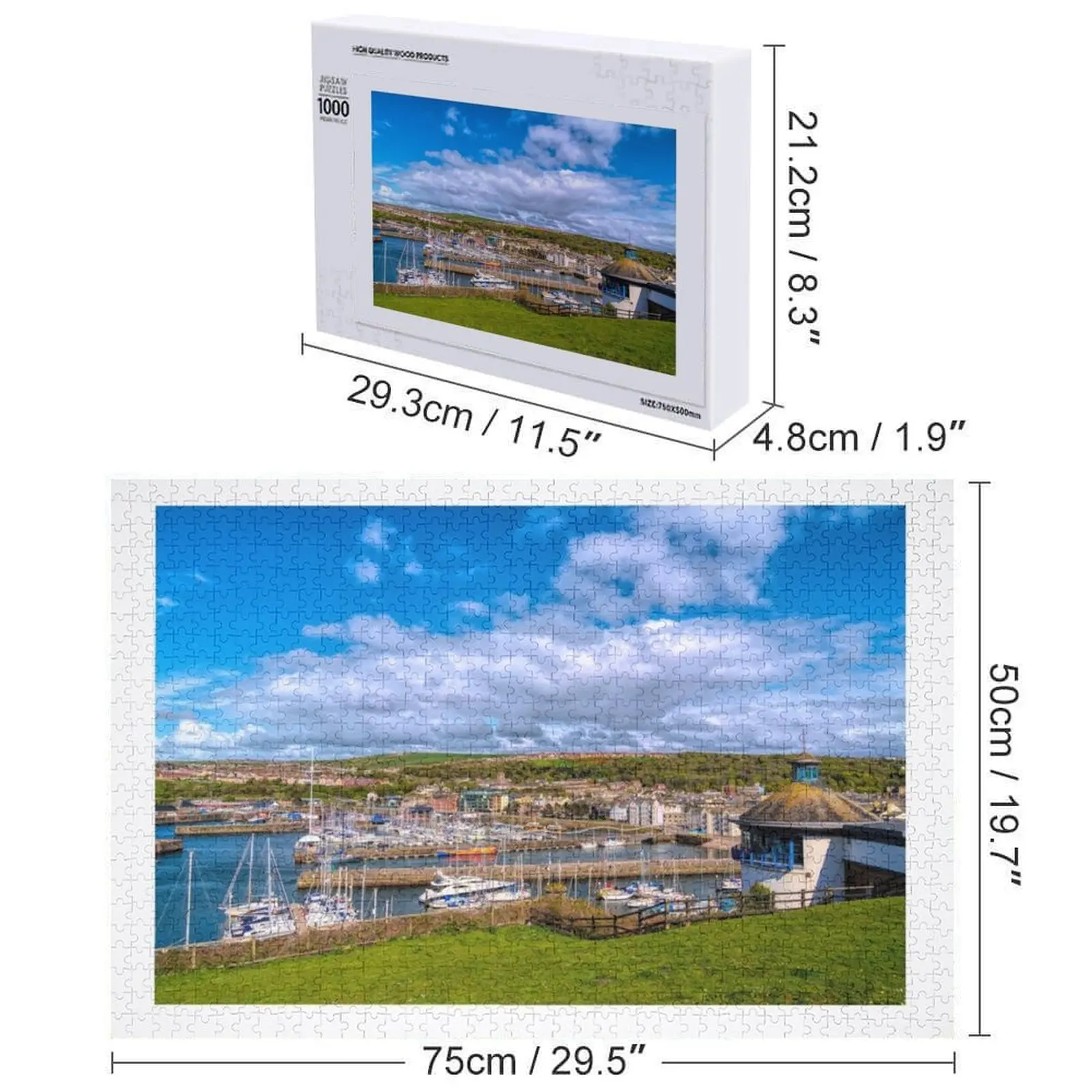 Whitehaven Cumbria Inglaterra Reino Unido Costa Cidade Quebra-cabeça Presentes Personalizados Para Crianças Quebra-cabeça de Brinquedo Do Bebê Personalizado