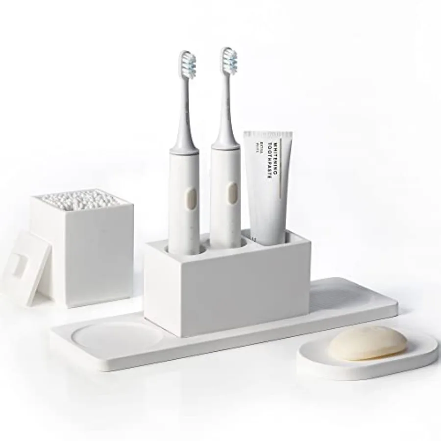

Ceramic Toothbrush Holders for Bathrooms, Bathroom Accessories Diatomite, Electric Toothbrush Holder Countertop with Toothbrush