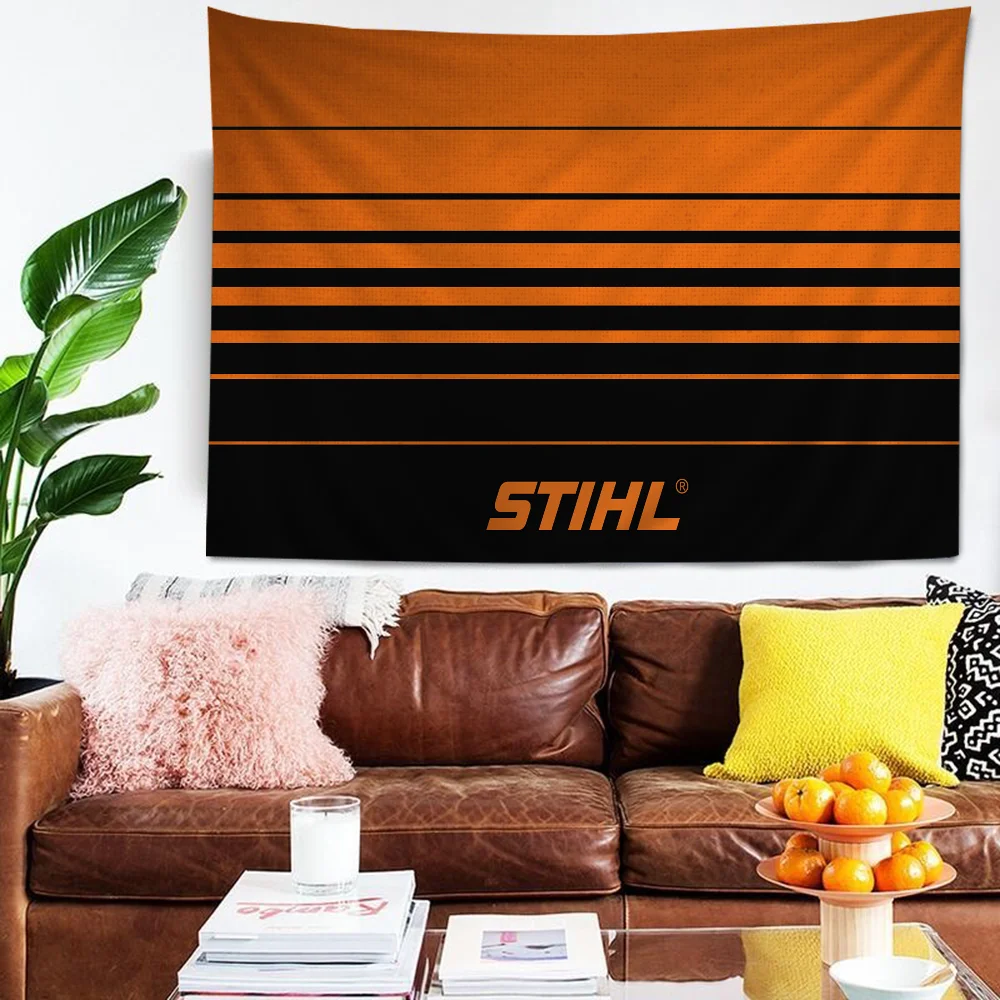 Stihl Logo Printed Printed Large Wall Tapestry Cheap Hippie Wall Hanging Bohemian Wall Tapestries Mandala INS Home Decor