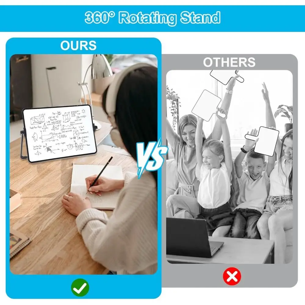 New Erasable Dry Erase White Board Portable with Stand White Board Easel Double-Sided Magnetic Whiteboard Memo To Do List