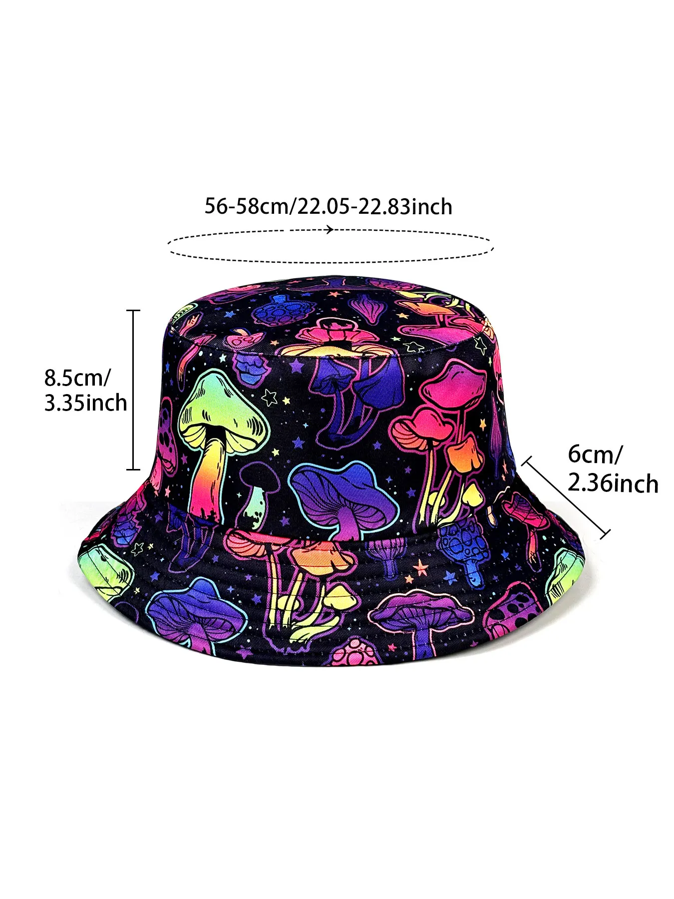 قبعة دلو الفطر الملونة حالمة، قبعة شمس قابلة للعكس، قبعة قاء زجاجي أنيقة قابلة للطي، قبعة دلو لجميع المواسم، مناسبة للأنشطة الخارجية ومغامرات الشاطئ