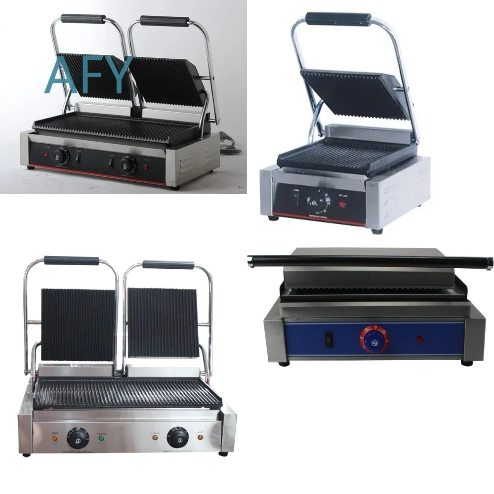 Commercial Electric Panini Press Grill Machine for Sandwich Burger Toastie Maker Food Equipment Kitchen Appliance for