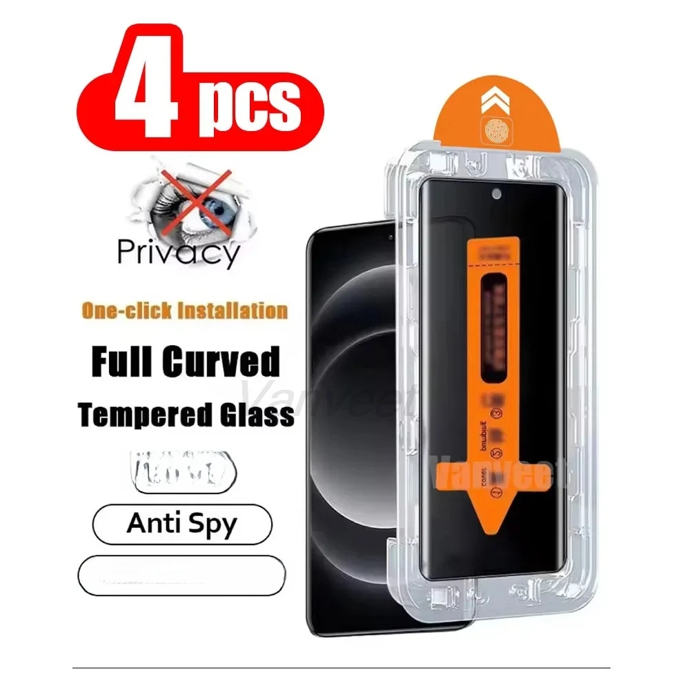 

1-4PCS Dust Free Anti-Spy Screen Protector For Xiaomi Poco X7 Pro F7 Pro M7 X6 X4 For Poco M3 C65 X5 F6 X3 NFC Tempered Glass