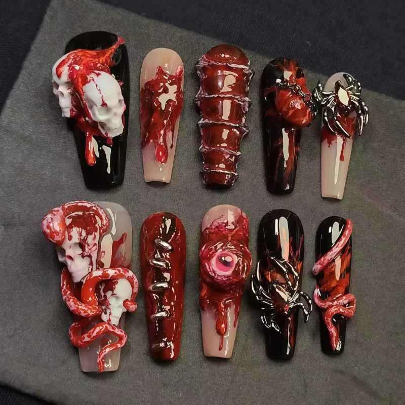 Gothic Skeleton Snake Skull He - Nail Art Gothic recension och pris