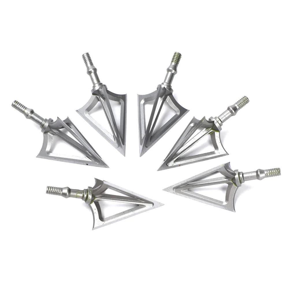 3/6/12pcs Arrow Point Fixed 3 Blades Broadhead Arrowhead 100 Grain Stainless Steel Arrow Head Hunting Tips