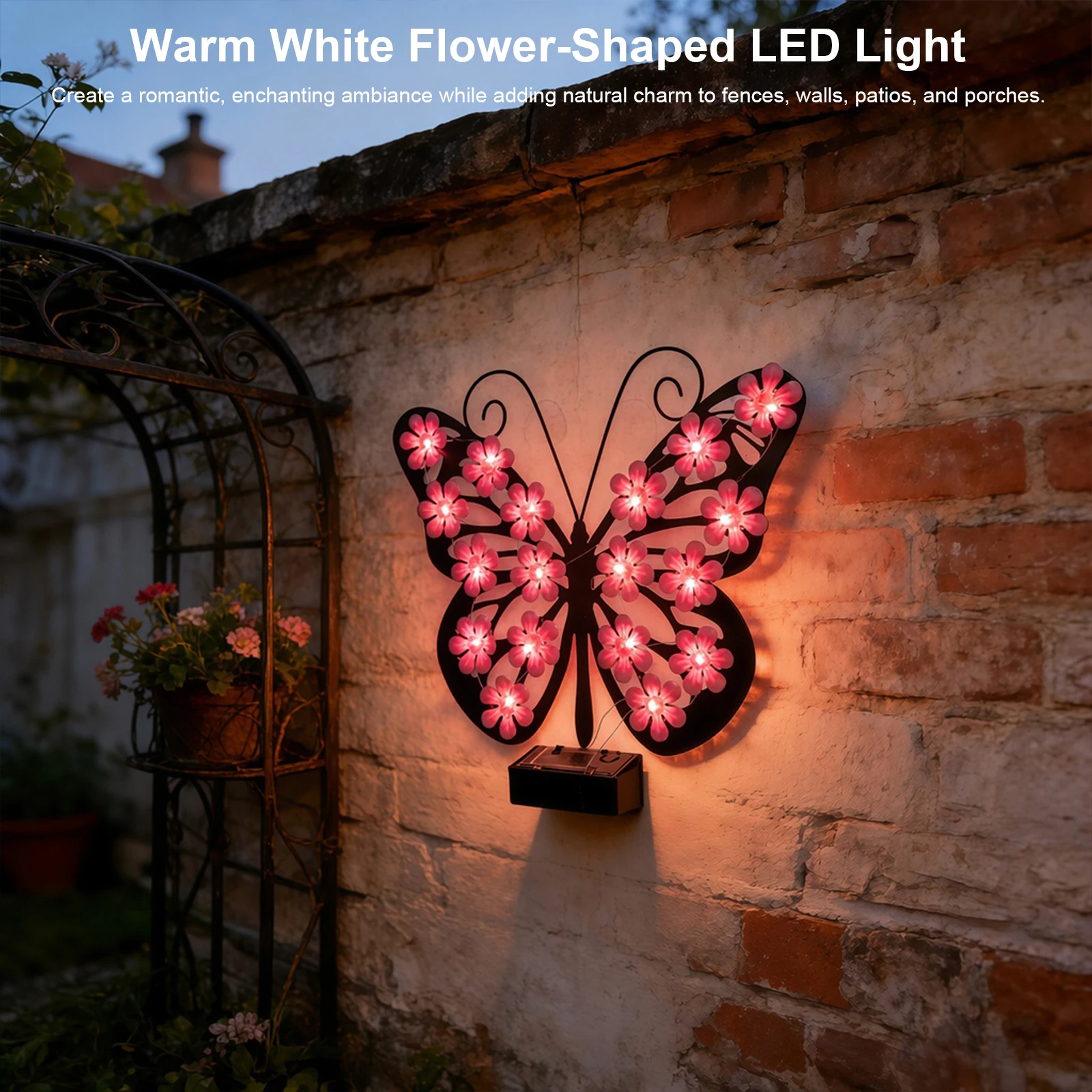 Solar Butterflies Lights Decoration Weather Resist Butterfly Flower Garden Lamps Waterproof for Garden Patio Porch Yard view 3
