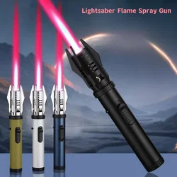 HOT High Temperature Welding Gun Lighter Windproof Red Flame Cigar Lighter Butane Inflatable Lighter Outdoor BBQ Men's Tools