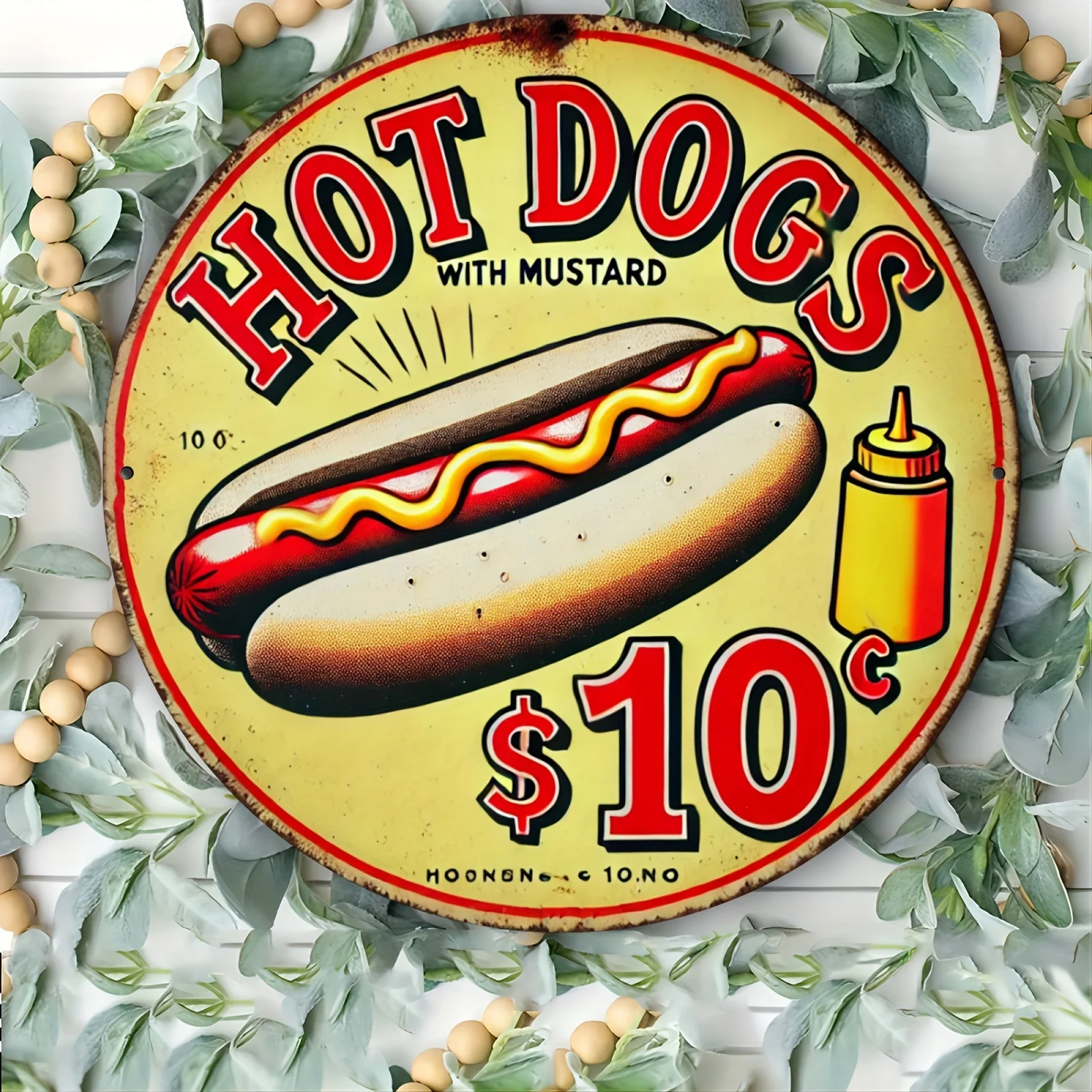 Retro-Hotdog-Aluminiumschild – geeignet für Zuhause, Küche, Restaurant, Schlafzimmer, Garten