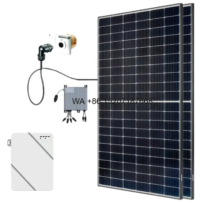 Wmwmnu for Balkonkraftwerk 600W Complete Set Mini Solar System for Apartment Balcony with Bracket and Battery for Deutschland