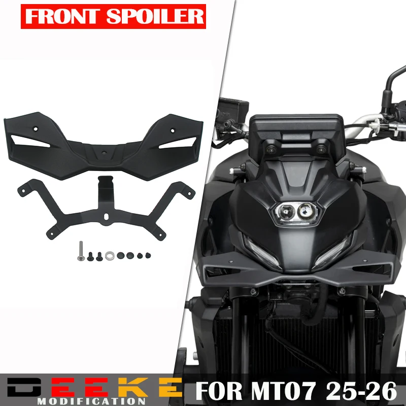 

For Yamaha MT-07 MT07 Y-AMT 2025 2026 Front Spoiler Naked Aerodynamic Wing Downforce Winglet Motorcycle Accessories MT 07