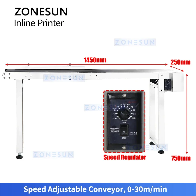 

Автоматический струйный принтер ZONESUN ZS-IIP600 с конвейерной лентой, промышленная система непрерывной маркировки даты