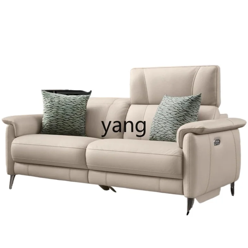 

LTT Italian light luxury minimalist leather sofa first layer cowhide electric simple modern living room combination