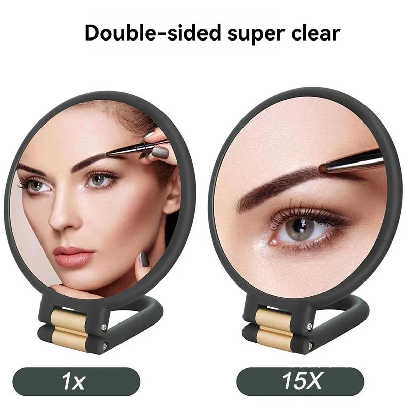 ใหม่ 2/5/10/15x ผู้หญิงกระเป๋ากระจกกระจกขยายขนาดเล็กสําหรับแต่งหน้ากระจกพับ HUAZJ06