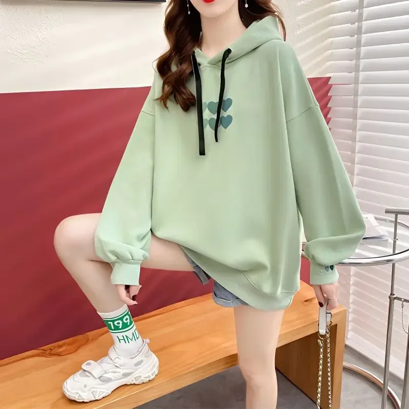 Mode coréenne Baggy femme hauts à capuche printemps et automne vêtements d'extérieur en Promotion nouveauté Emo Kpop sweat à capuche pour les femmes