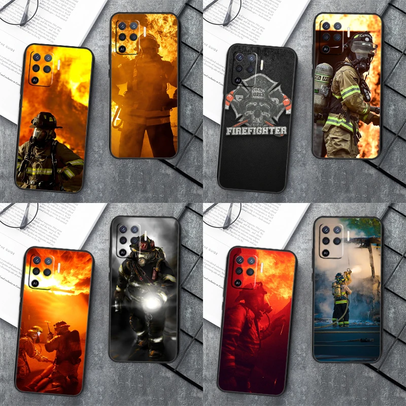 Firefighter Heroes Case For OPPO A17 A57 A77 A16 A76 A96 A52 A72 A91 A93 A5 A9 A15 A53S A54S A74 A94 A78 Cover