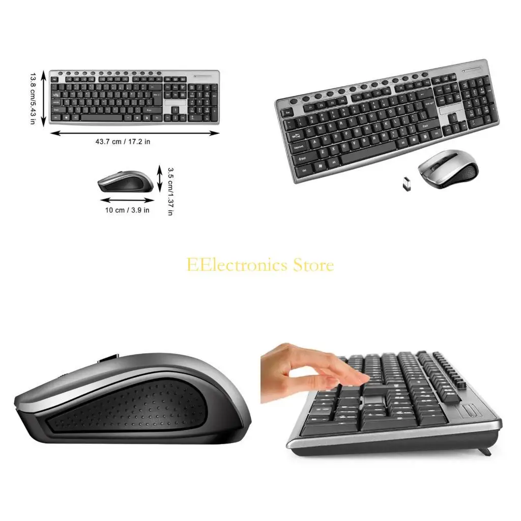

B03C Wireless Keyboard Gaming Mouse Sets Ergonomic 104keys PC Keypad Computer Mouse Wireless Mouse For Laptop PC Games