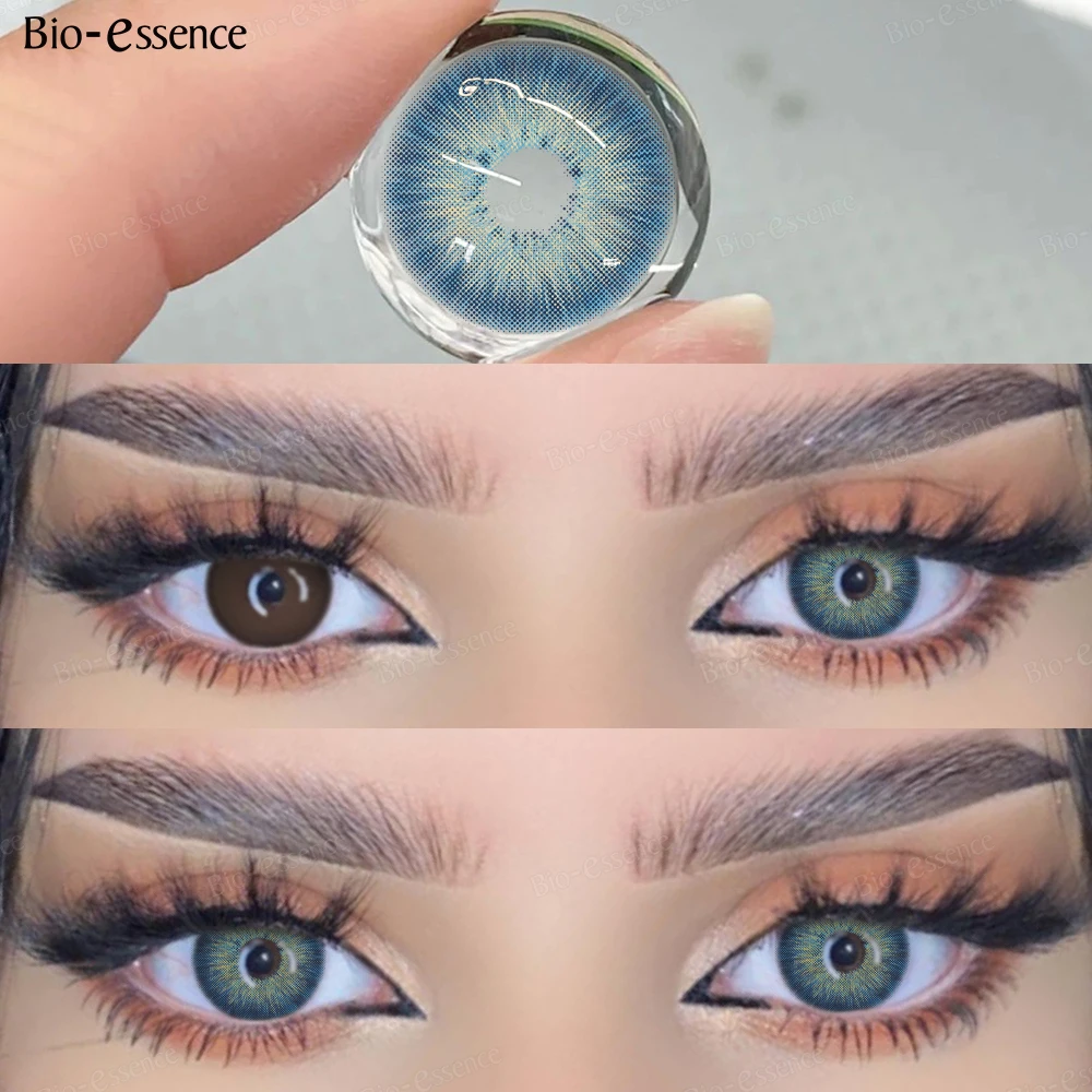 Bio-essence 1 Paar farbige Kontaktlinsen für Augenlinsen Pattaya Blue Kontaktlinsen Hochwertige natürliche Kontaktlinsen Jahres – Detail 15