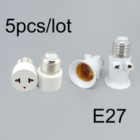 5x AC E26 E27 to US EU UK power LED bulb Holder Socket to E27 Plug Screw Lamp Light Base Adapter Converter electric connector t