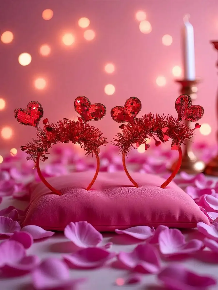 

2/1pc High Quality Headband, Heart-Shaped Headpiece, Wedding Atmosphere Decoration, Holiday Party Accessories, Bridal Headpiece,
