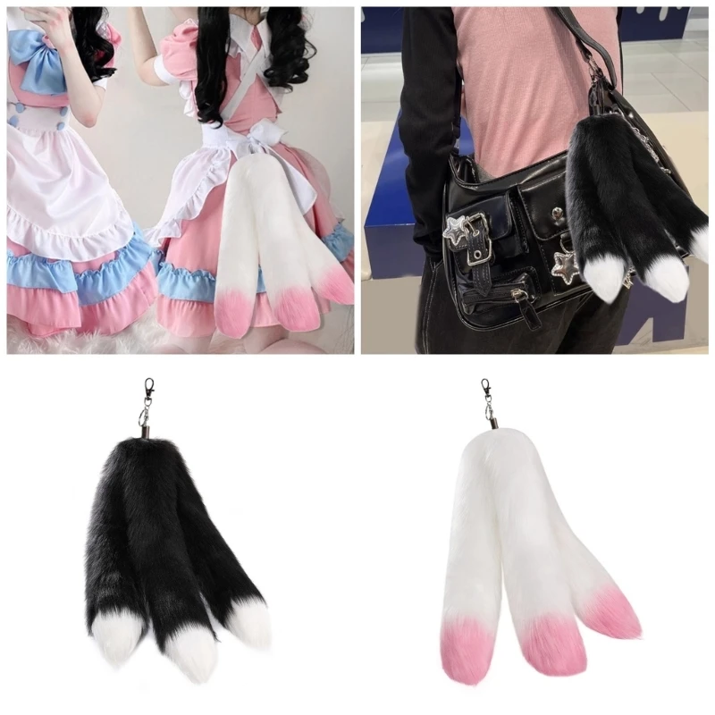 

Soft Plush Tail Keychain Pendant Lovely Plush Hanging Decorations Keyring Charm XXFB