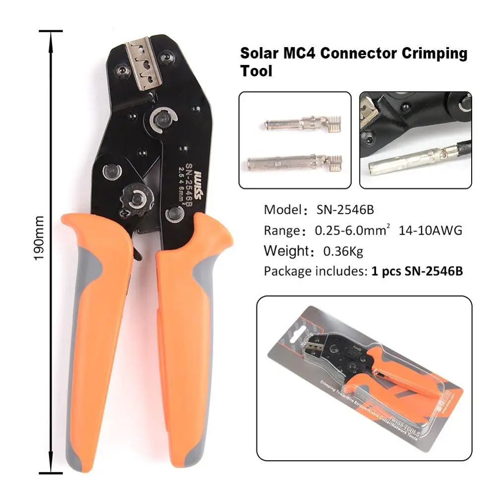 IWISS SN-2546B EDM Ratchet Crimping Pliers for solar Connectors 2.5/4/6mm ² Wire Cimper Tool Mini Hand Tool