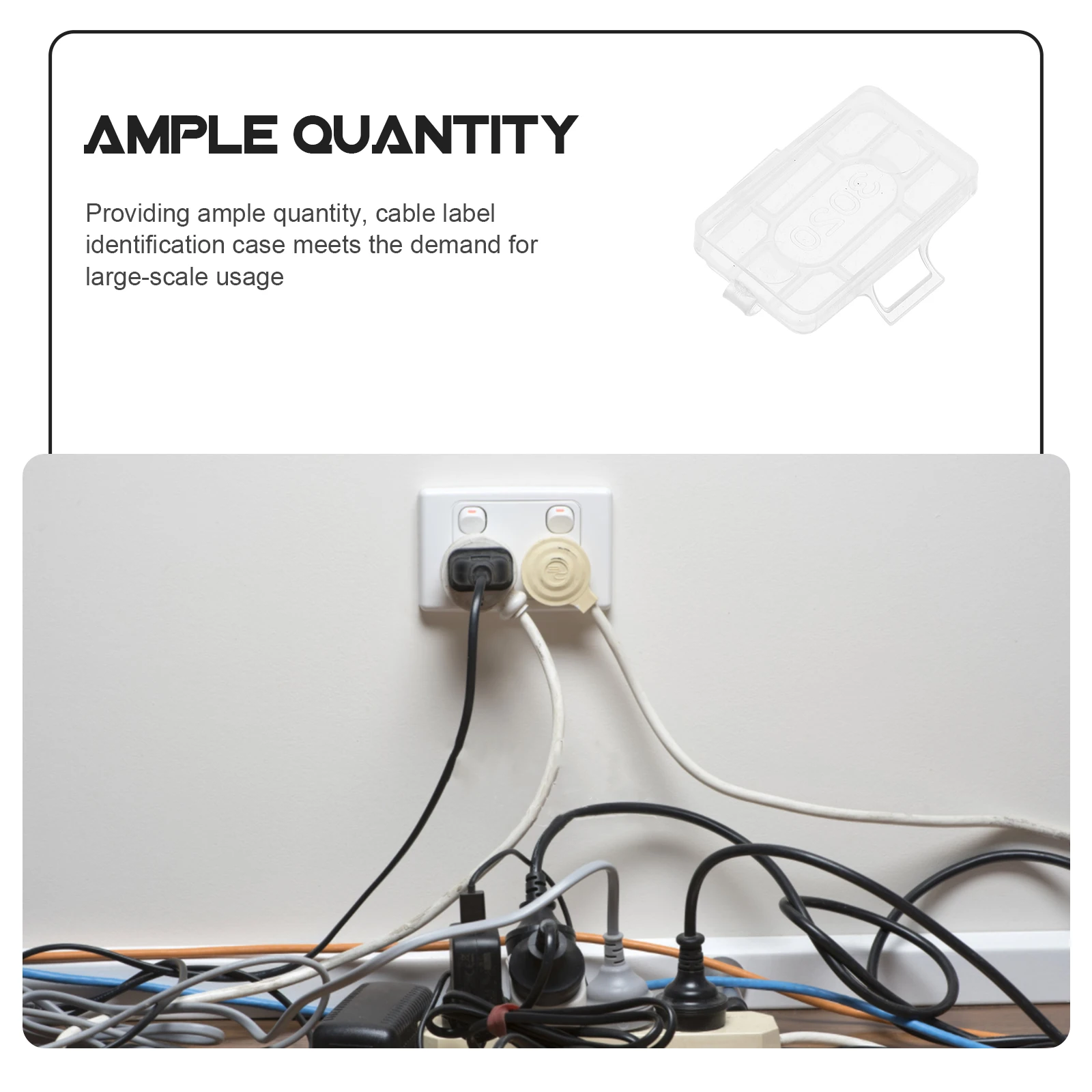 

100 Pcs Cable Identification Box Label Case Plastic Tags Holder Electrical Wire Name Sign Cable Labels Holder Case Wire Tags