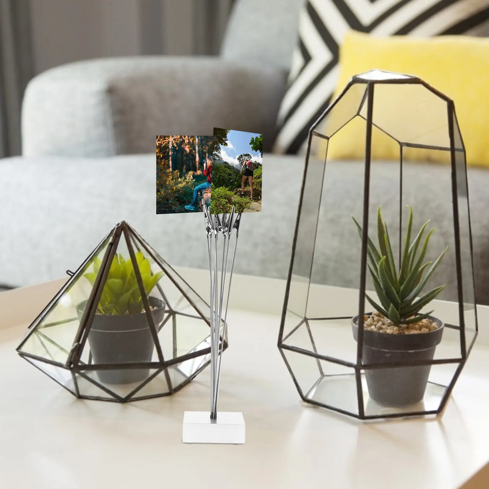8-Branch Tree-Shaped Photo Holder Stand Desktop Freestanding Picture Display for Wedding Birthday Shower Decor Photo Note Art