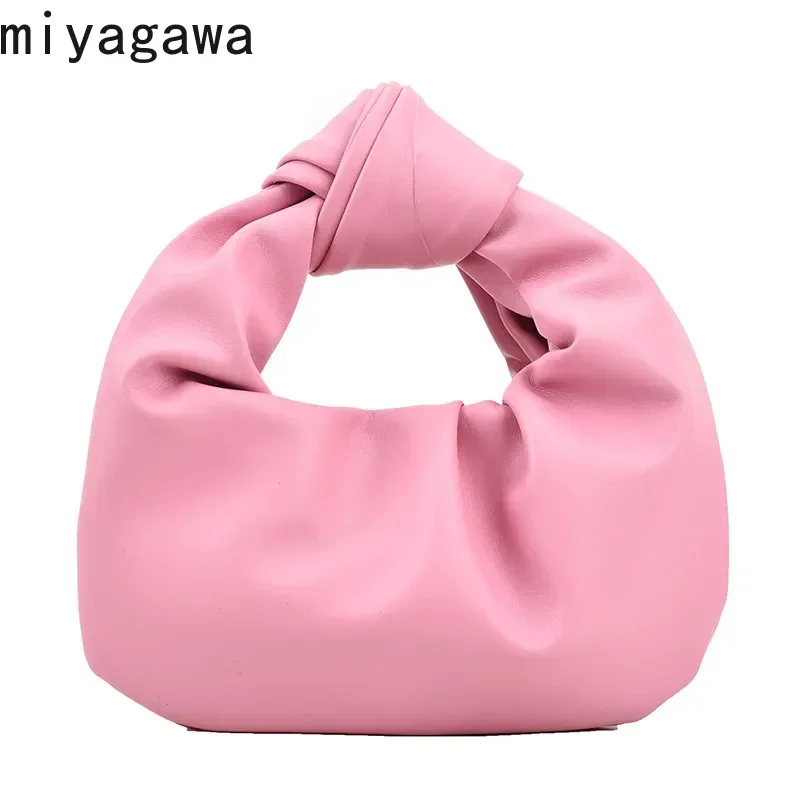 Miyagawa Wrinkle Top-handle Bag Women's 2024 Spring/Summer French Fashion Texture Korean Versatile Soft Glutinous Girl Handbag