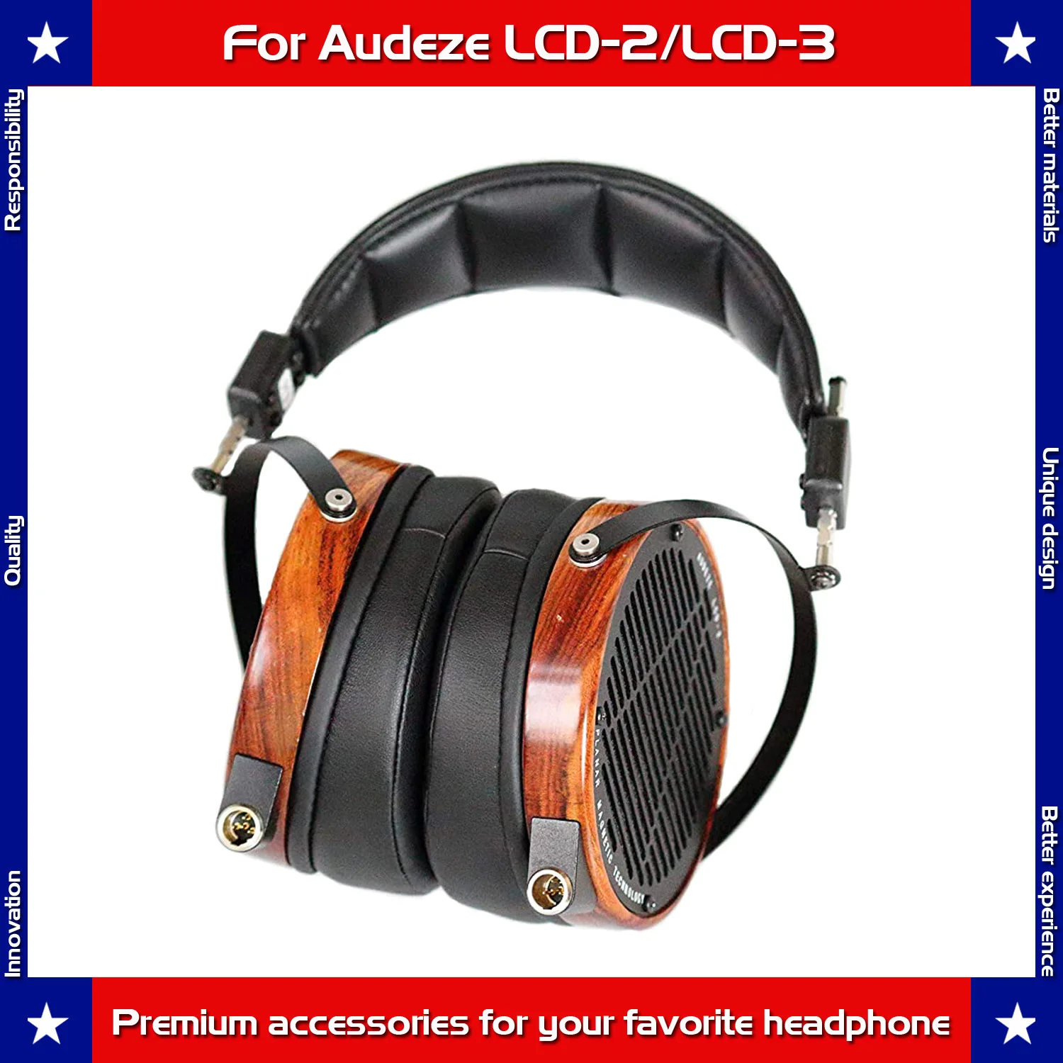 Carberon pele de carneiro Headband, Almofada Compatível com a versão antiga do Audi LCD2 e LCD3 Headphones, versão antiga Apenas