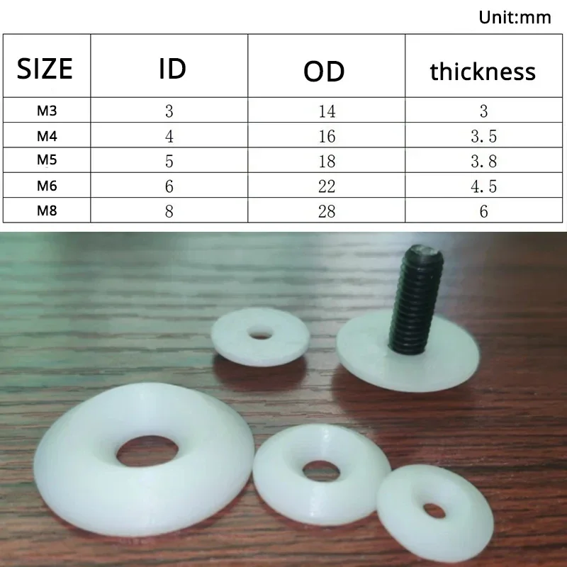 M3 M4 M5 M6 M8 Konischer Kegel, versenkte Nylon-Unterlegscheibe, feste Dichtung, konkav, konvex, konische Kegel-Isolierung, Kunststoff-Unterlegscheiben – Detail 6