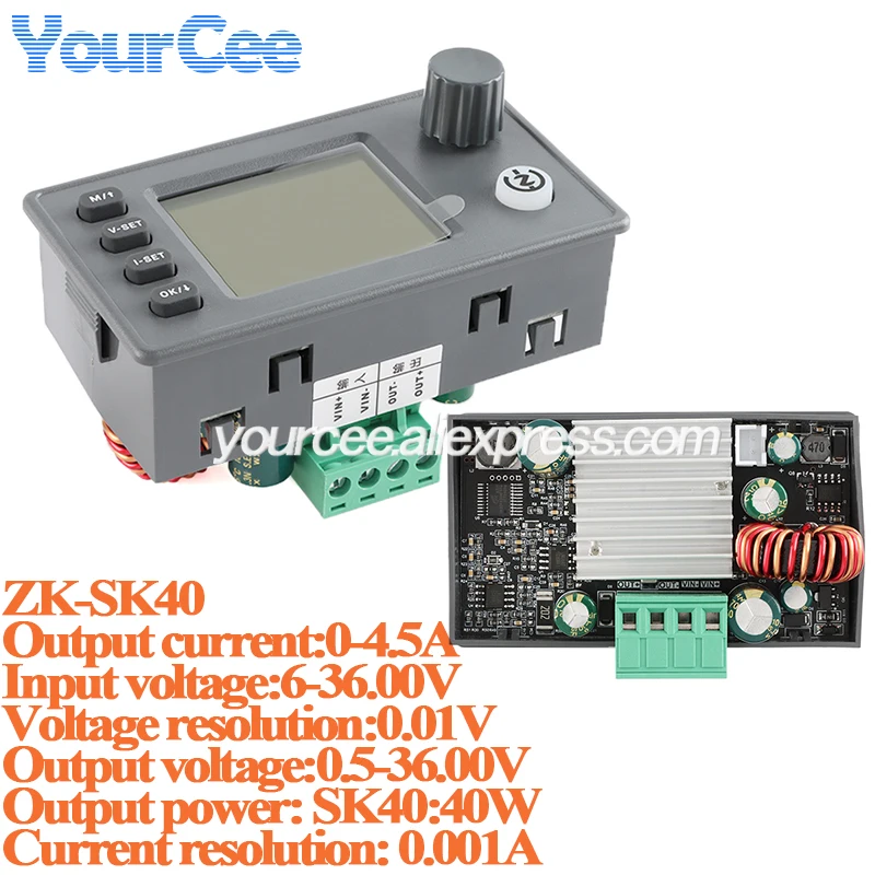SK90 SK40 باك دفعة CNC تيار مستمر الجهد القابل للتعديل ينظم استقرت مختبر إمدادات الطاقة 6-36 فولت 40 واط/90 واط CC CV وحدة شحن