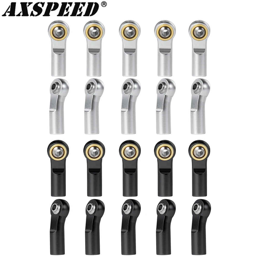 AXSPEED M3 Ball Head Aluminum Alloy Linkage Pull Rod Tie Rod End Ball Head Connector for 1/10 RC Crawler Axial SCX10