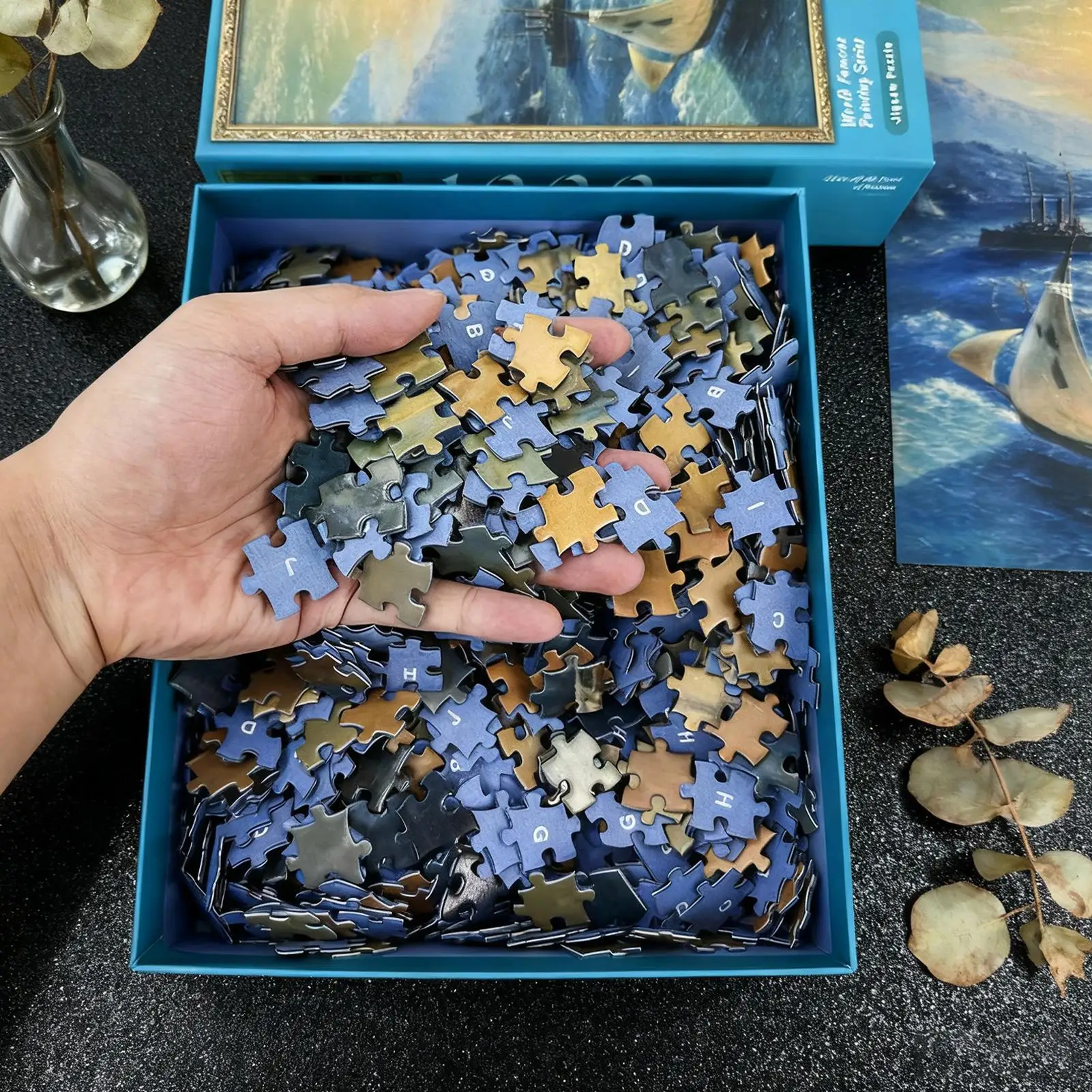 Landscape Puzzle Aesthetic Coastal Boat Patterns Toys 1000-Piece DIY Scenery Puzzle For Adult Kids Teen Christmas Thanksgiving