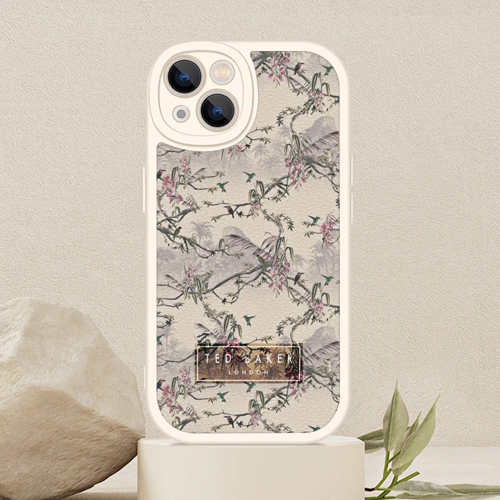 Iphone 15 ultra Fashion Brand Flower Phone Case for Iphone 13 12 11 14 Pro MAX MiNi Ted Design-Bakers Lambskin Protective Covers