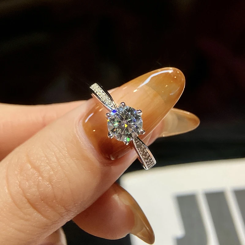 

Stylever настоящие кольца с муассанитом 0,5 карата и бриллиантами для женщин, свадебная вечеринка, стерлинговое серебро 925 пробы, высокое качество, ювелирные изделия