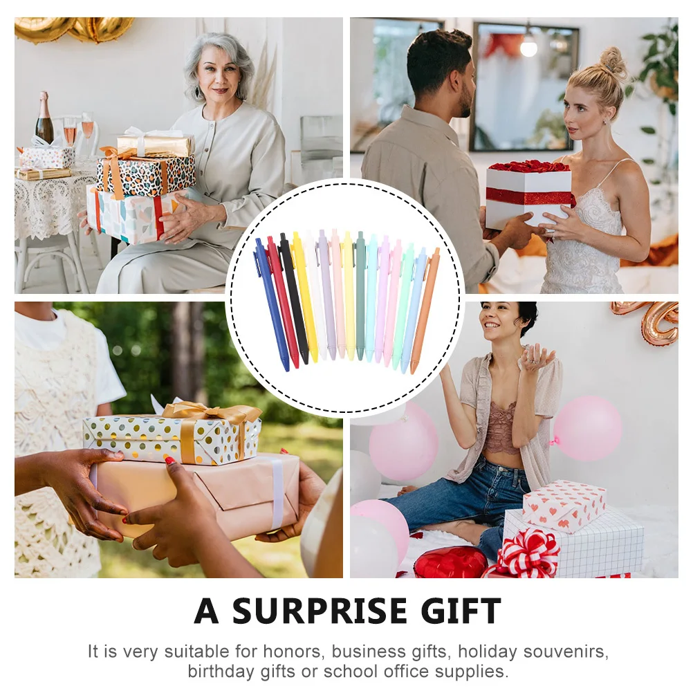 

24Pcs Pressing Gel Pen Smooth Writing Press Type Office Student Creative Testing Supplies Gel Pen Writing Tools