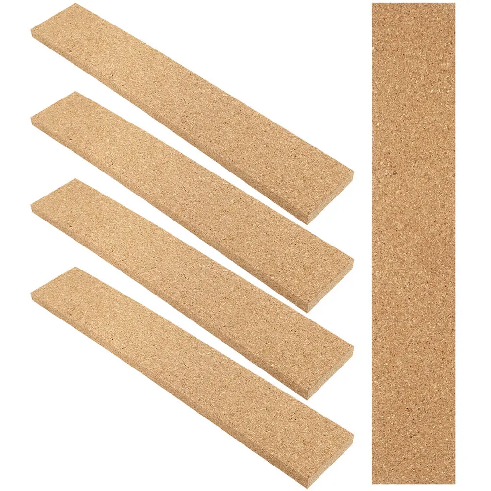 5Pcs Cork Bulletin Strips Brown Natural Texture Frameless Memo Boards Office Message Pin Strips Photo Wall Cork Board Strip