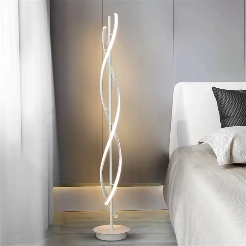 Minimalist LED light modern pedal switch floor lamp decorative floor lamp for bedroom hotel spiral night light