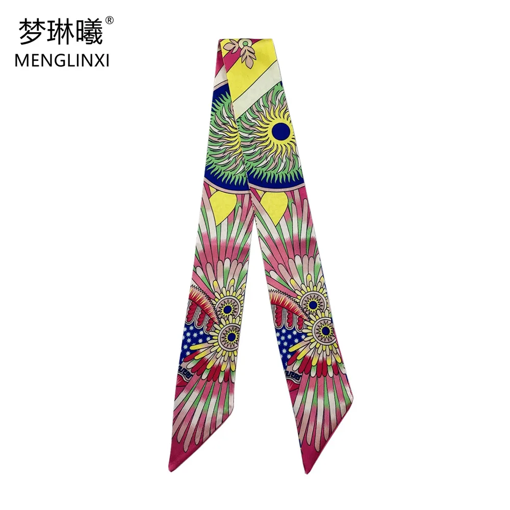 2024 New Design Bag Scarf Fashion Skinny Hijab Scarf Brand Femme Bandana Foulard Silk Head Scarves For Ladies Fashion Headband