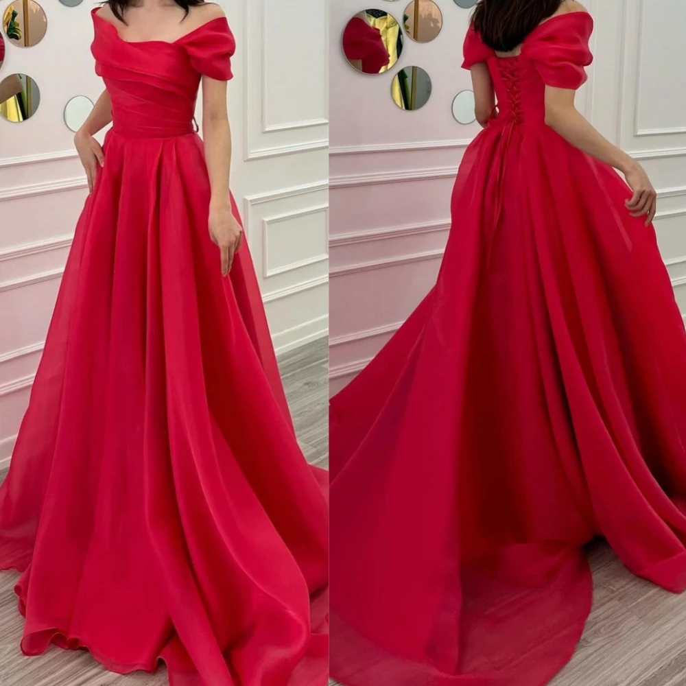 

Customized Jersey Draped Ruched Ribbon A-line Poretrait Long Dresses Sweep/Brush Prom Dresses Simple Fashion Classic Matching