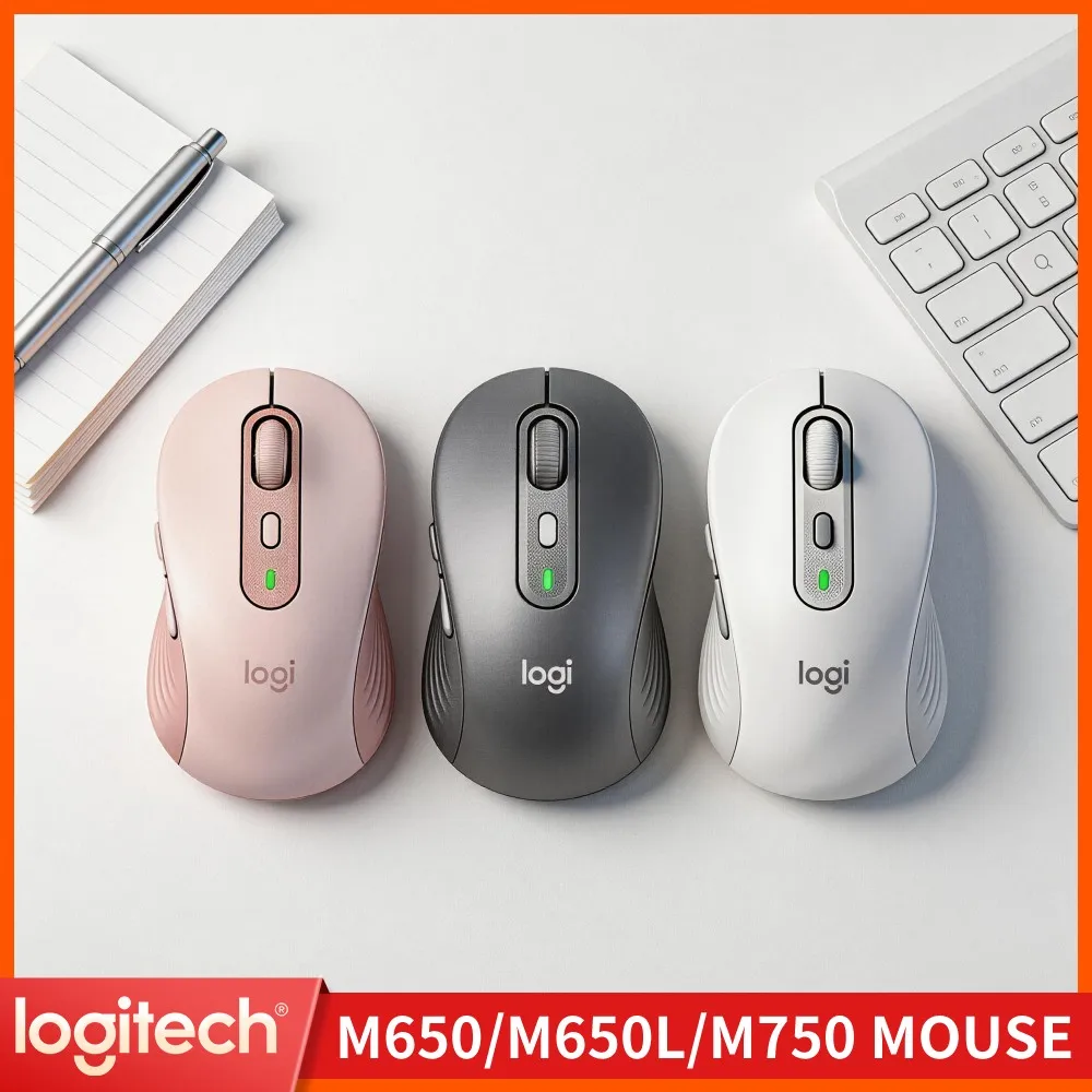 Logitech M750 Silent Bluetooth Mouse - 4000 DPI Precision, Rubber Grips, 3-Device Sync, 20-Month Battery, Work Helper